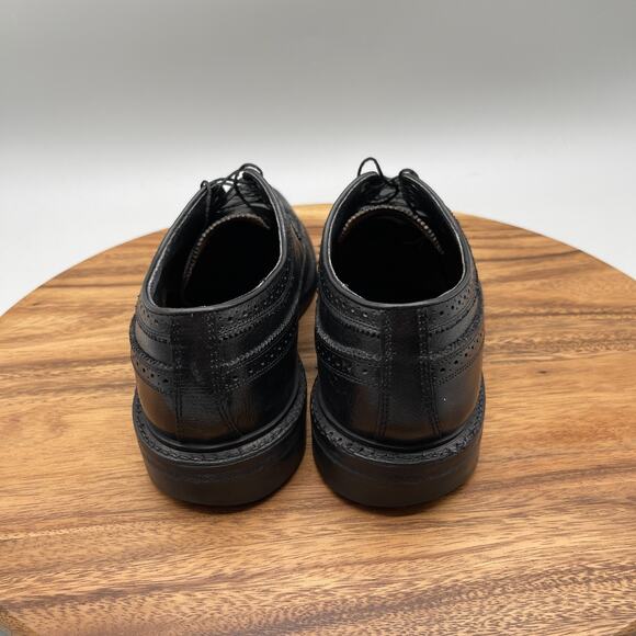 VTG Stafford Imperial Oxfords Mens 9 D Black Leather Wingtip Formal Dress Shoes main image 9